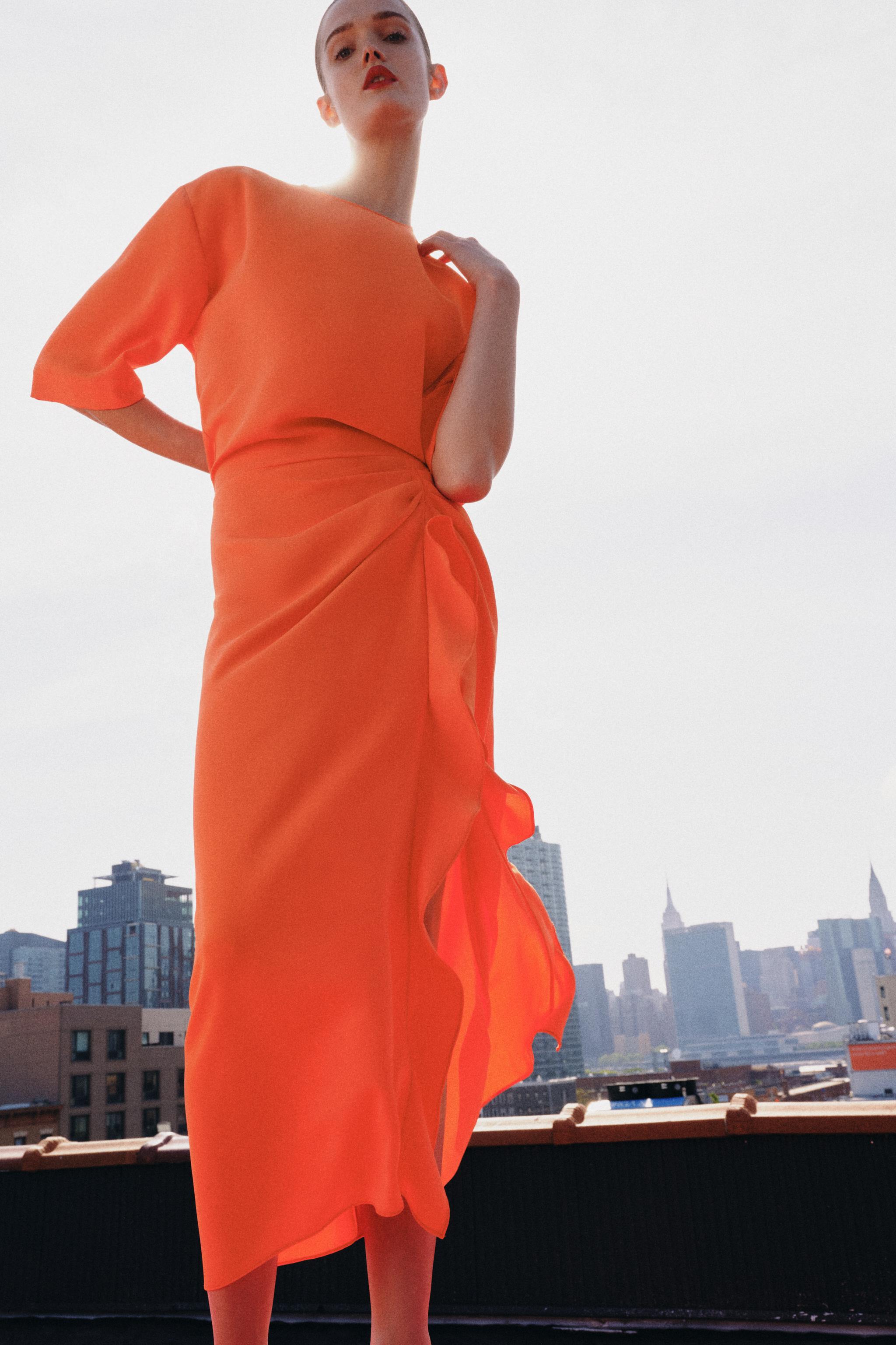 ZW COLLECTION DRAPED MIDI DRESS